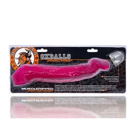 adult toys with wireless settings design-Oxballs Muscle Ripped Cocksheath Hot Pink