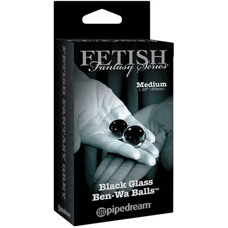 adult toys for relaxation-Pipedream Fetish Fantasy Series Limited Edition Black Glass Ben-Wa Balls Medium