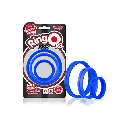 adult toys with smooth texture-Screaming O RingO Pro x3 - Blue