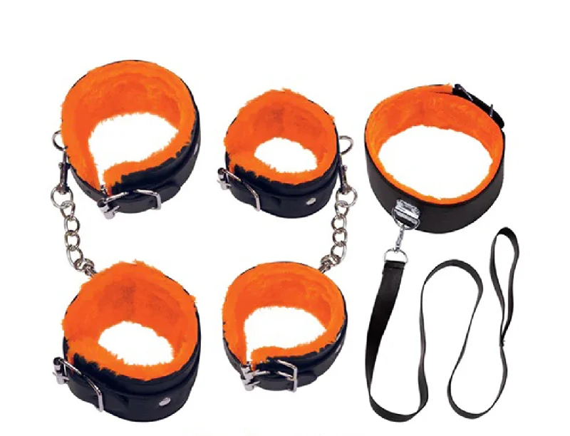 adult toys with texture-Orange Is the New Black Restrain Yourself Kit -  Black/orange