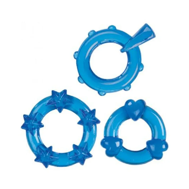 adult toys with quiet finish-Magic C Rings Set Of 3 Blue