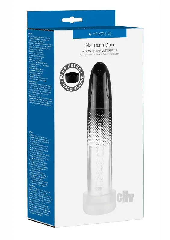 adult toys with durable settings finish-Myu Platinum Duo Auto Pump Clr/blk