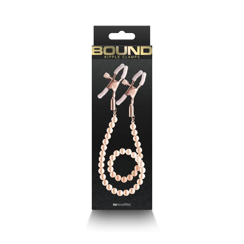 adult toys with waterproof finish settings-Bound Nipple Clamps DC1 - Rose Gold