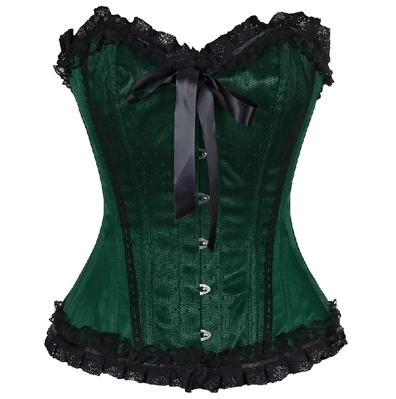 adult toys for advanced users-Francescaa Satin Lace Overlay Burlesque Corset