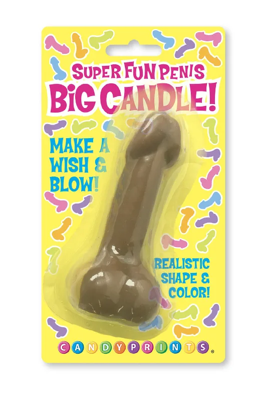 adult toys with vibration finish-Super Fun Big Penis Candle - Brown