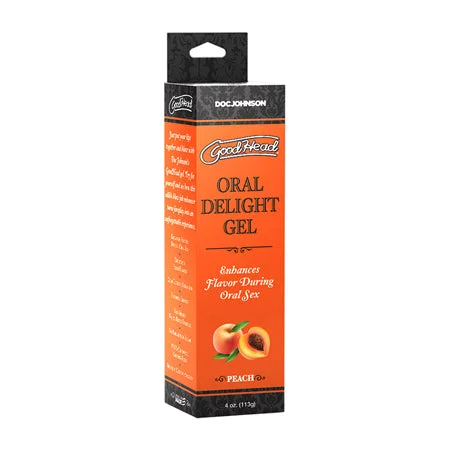 adult toys easy to charge-GoodHead Oral Delight Gel Peach 4 oz.