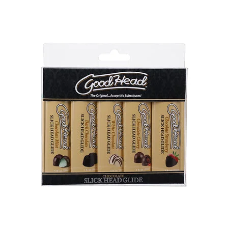 adult toys with wireless remote-GoodHead Slick Head Glide Chocolate 5 Pack 1 oz.