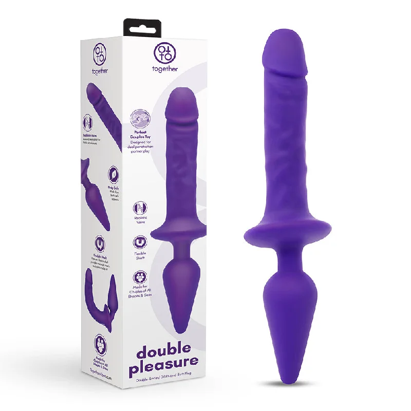 adult toys with sleek material finish-Together Couples Double Pleasure Purple