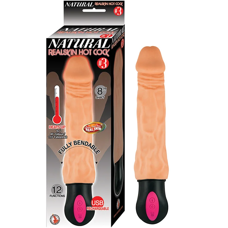 adult toys with smart vibration finish-Natural Realskin Hot Cock #3 12 Light