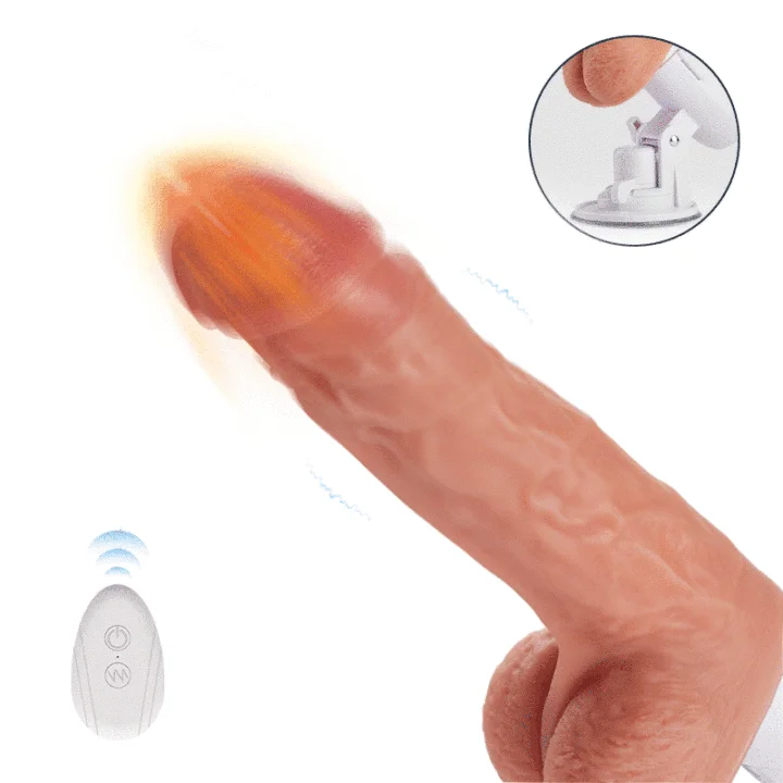 adult toys discreet appearance-Dovau 8" Thrusting & Heating  Dildo | Waterproof | Suction Cup | Remote Control