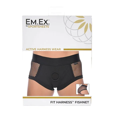 adult toys with heat function-Sportsheets Em.Ex. Fit Harness Fishnet XL