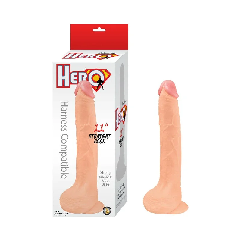 adult toys body-safe materials-Hero Straight Cock 11 in. White