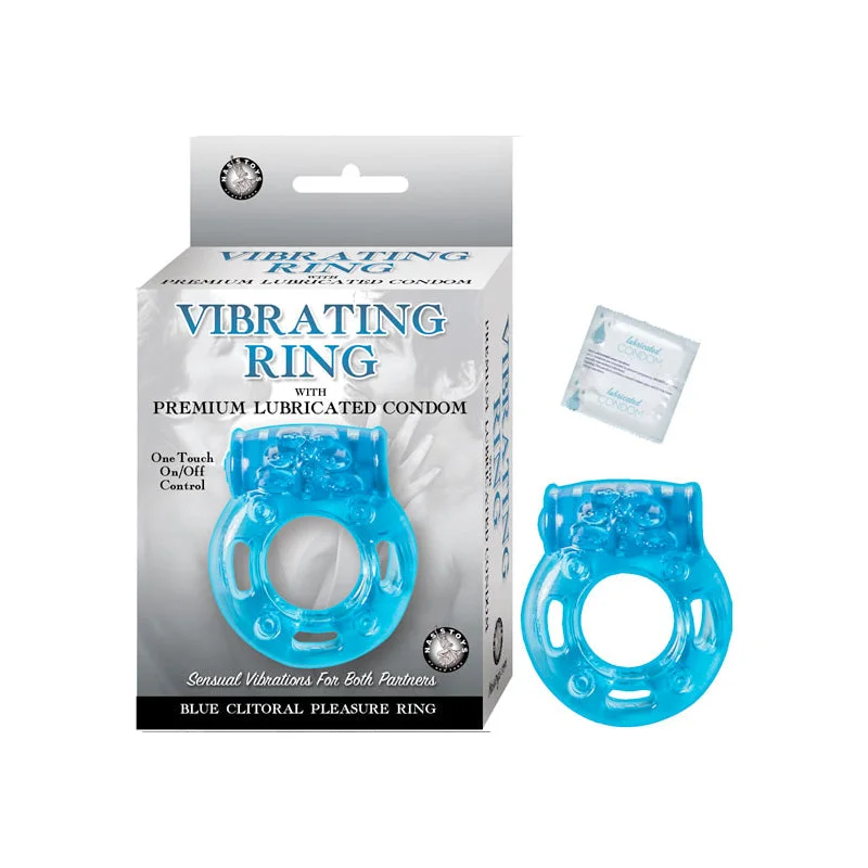 adult toys with pulse settings finish-Vibrating Ring Blue Clitoral Pleasure Ring Blue