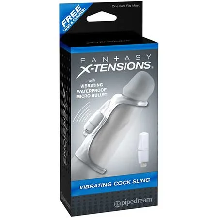 adult toys for intimate exploration-Pipedream Fantasy X-tensions Vibrating Cock Sling Clear