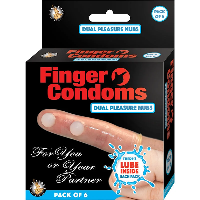 adult toys with vibration control-Finger Condoms With Lube (6/Pk)