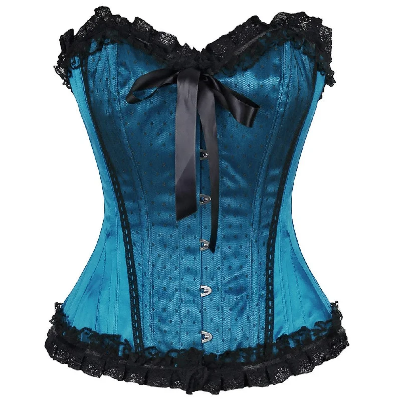 adult toys for relaxation-Reggie Satin Lace Overlay Burlesque Corset