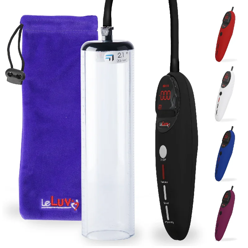 adult toys with powerful finish-LeLuv Magna PRO+ Smart Handle Penis Pump Kit | 9" or 12" Length Thick Wall Flangeless Cylinders