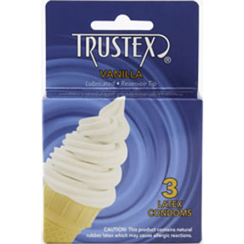 adult toys for couples adventure time-Trustex Flavored Lubricated Condoms - 3 Pack - Vanilla