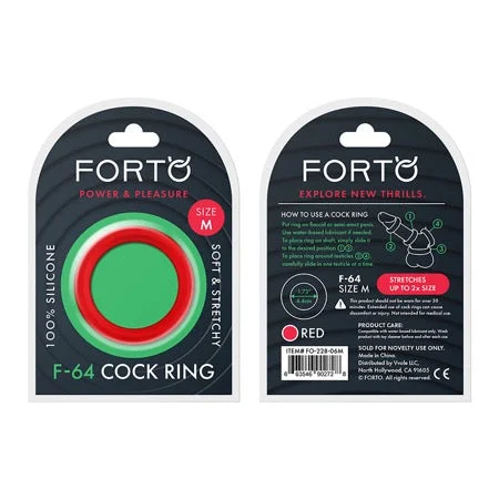 adult toys for romantic relaxation-Forto F-64 Wide Liquid Silicone Cockring Medium Red