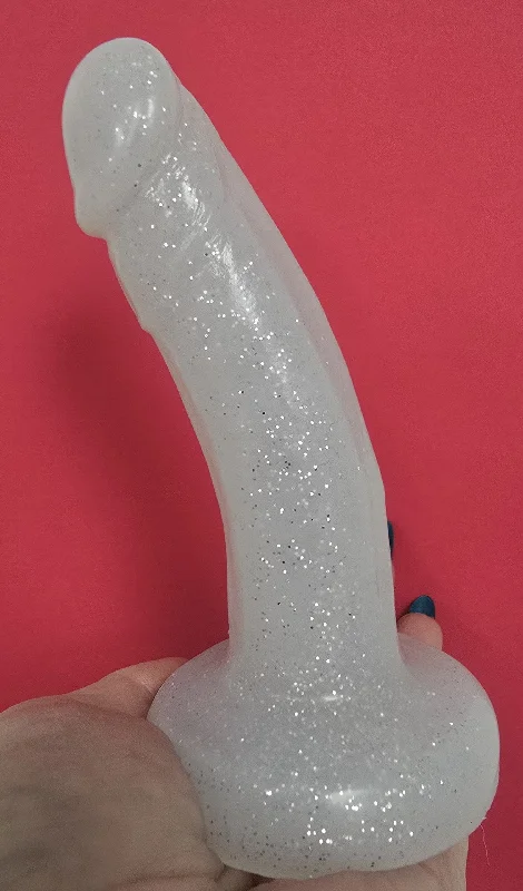 adult toys for sensual fun time-ONE OF A KIND Small Bent Silver Glitter