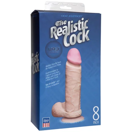 adult toys with powerful vibration-The Realistic Cock - UR3 - 8 Inch White