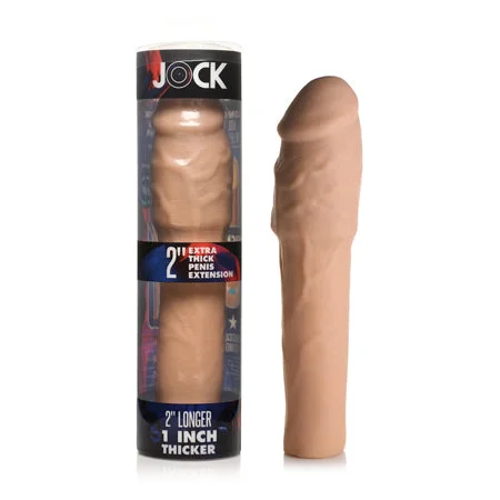 adult toys with waterproof texture-Jock Extra Thick Penis Extension Sleeve 2 in. Light