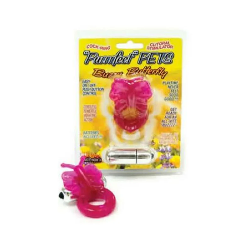 adult toys for private fun time-Purrrfect Pets Buzzy Butterfly Stimulator With Vibrating Bullet  Magenta