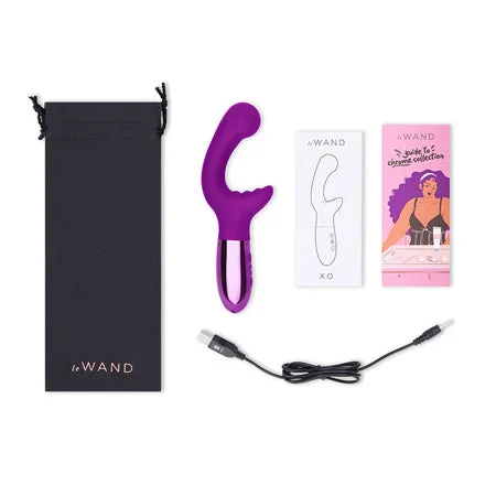 adult toys battery operated-Le Wand XO Rechargeable Double-Motor Wave Silicone Dual Stimulation Vibrator Dark Cherry