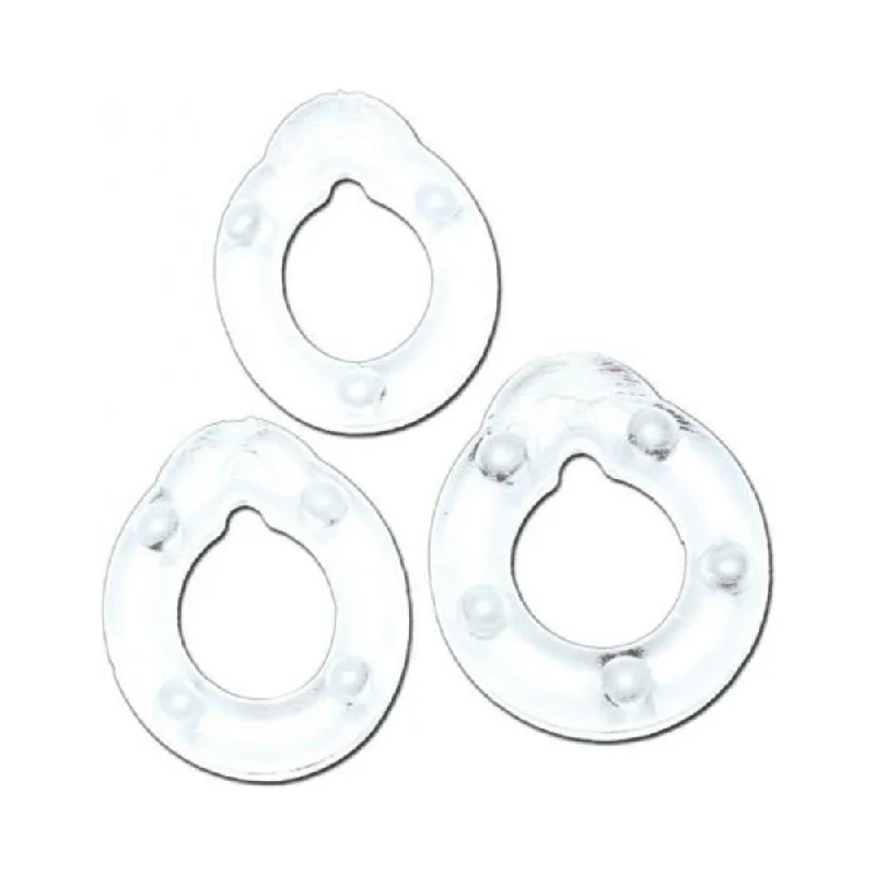 adult toys with vibration finish-All American Triple Rings- Clear