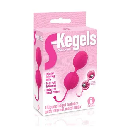 adult toys with soft silicone settings-The 9's S-Kegel Silicone Kegel Balls Pink