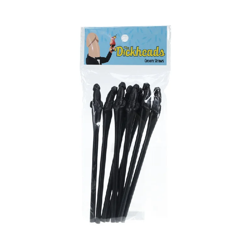 adult toys portable design-The Dickheads Groom Straws Black