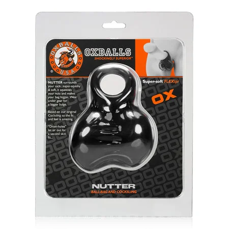 adult toys for solo pleasure-OxBalls Nutter Ballsack, Black