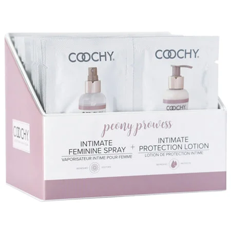 adult toys with ergonomic shape-Coochy Peony Prowess Duo Foil 24pc Display