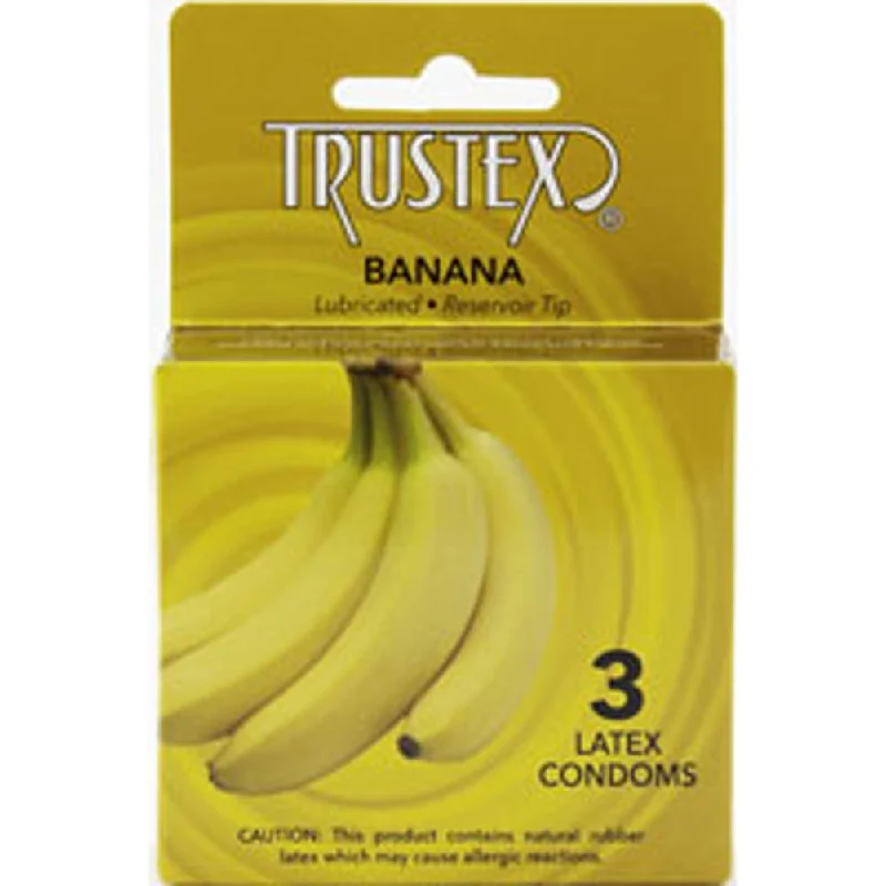 adult toys with quiet finish design-Trustex Flavored Lubricated Condoms - 3 Pack - Banana