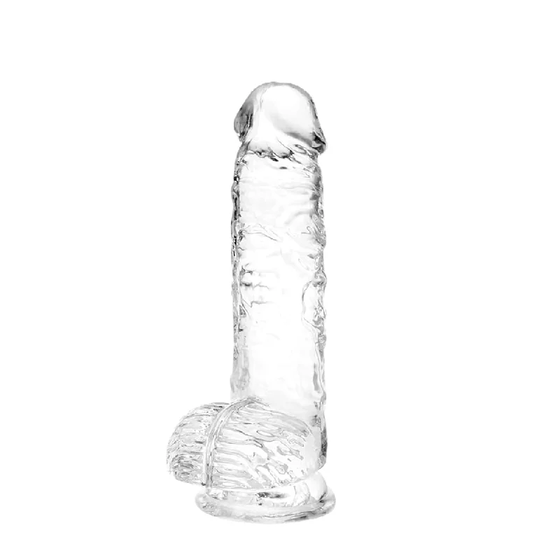 adult toys with heat settings-Come Closer Clear Dildo 6" | Bendable Shaft | Free Satin Bag