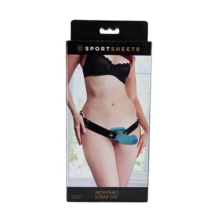 adult toys with textured silicone-Sportsheets Montero Strap On - Black