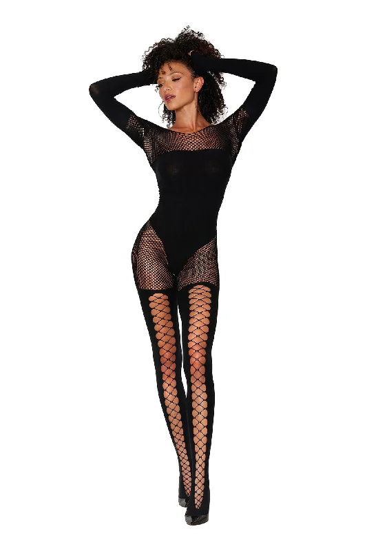 adult toys with smooth material-Bodystocking - One Size - Black