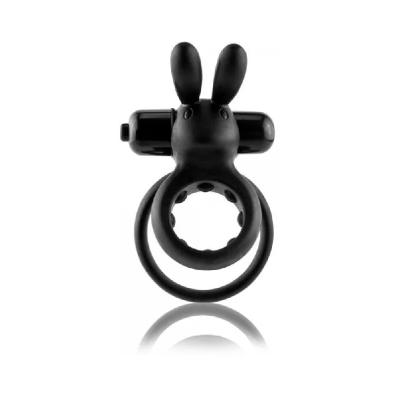 adult toys with durable texture settings-OHare Rabbit Vibrating Ring - Black