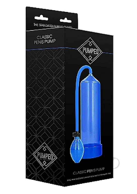 adult toys silicone material-Pumped Classic Penis Pump Blue