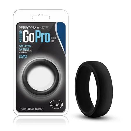 adult toys with dual motors-Blush Performance Silicone Go Pro Cock Ring Black