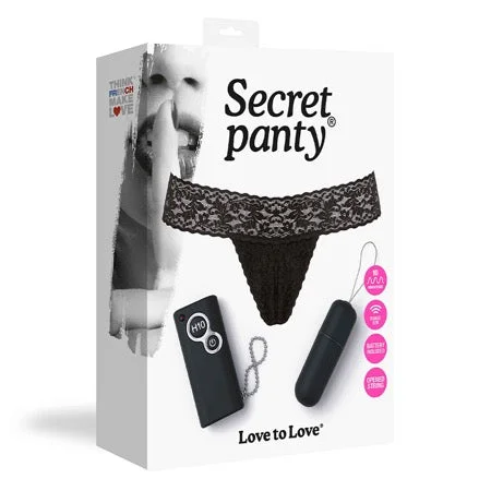 adult toys with ergonomic fit-Love to Love Secret Panty Vibrating Panty Set Black