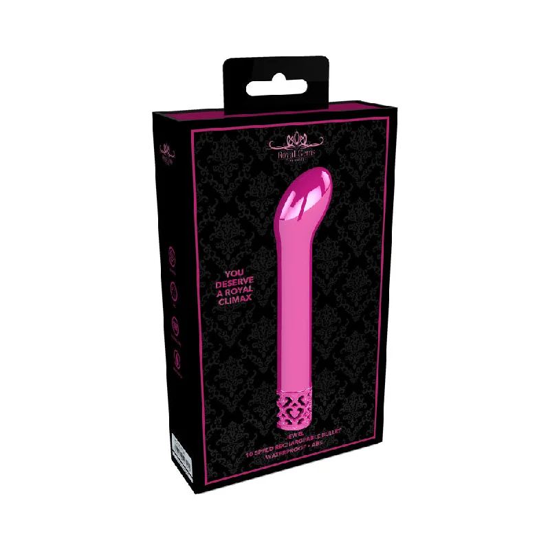 adult toys for couples intimacy-Shots Royal Gems Jewel Rechargeable Curved ABS Bullet Vibrator Pink