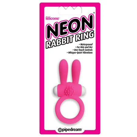 adult toys for playful couples-Pipedream Neon Rabbit Ring Vibrating Silicone Cockring With Ears Pink