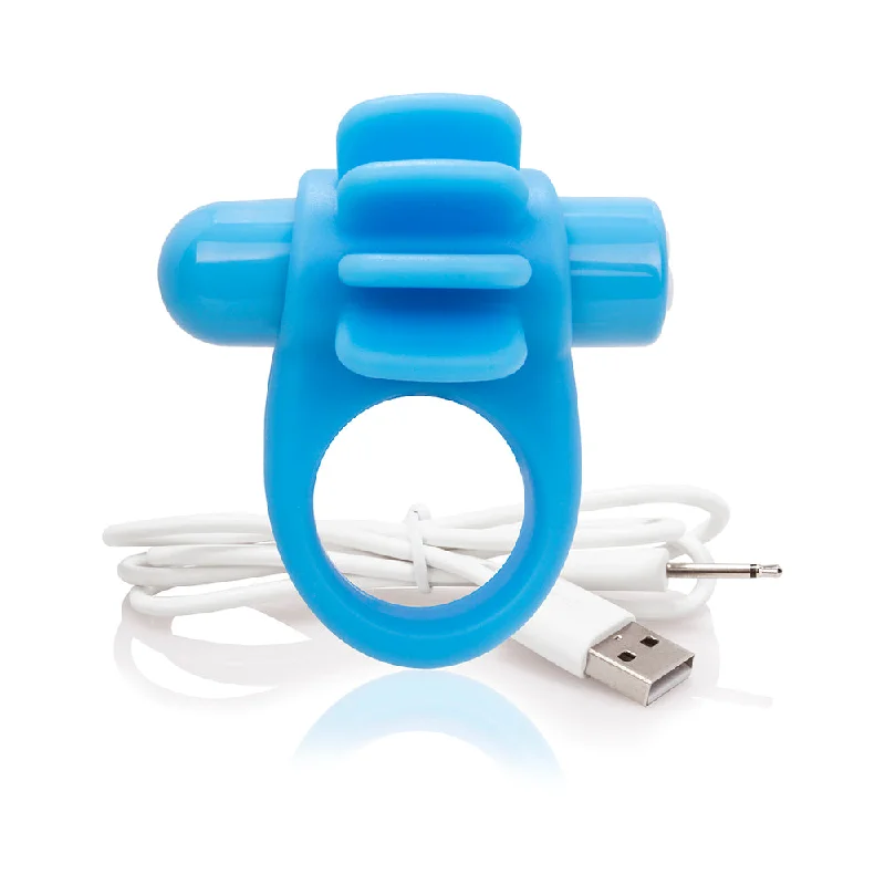 adult toys with pulse settings design-Charged Skooch Ring - Blue