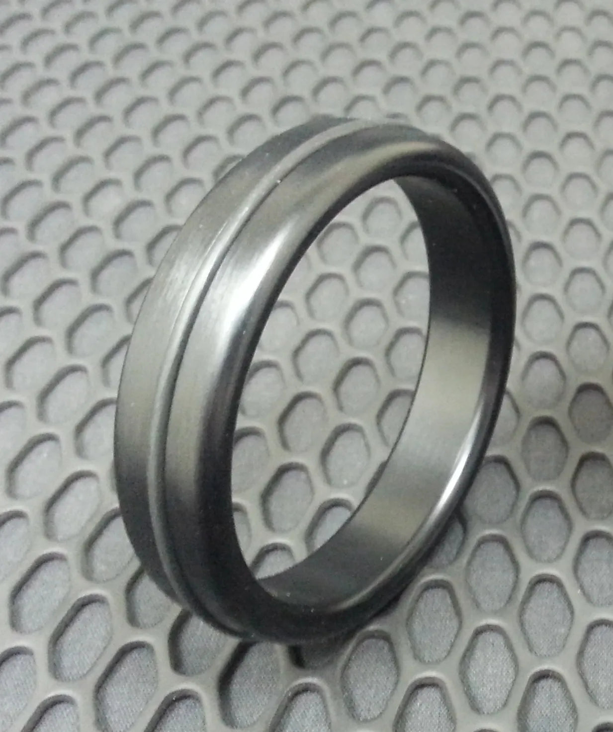 adult toys with flexible settings-Stealth Black Style Glans Ring in Anodized Aluminum