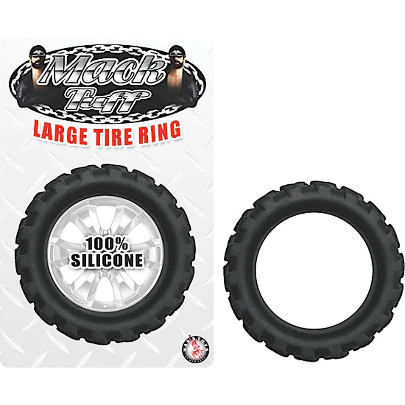 adult toys with ergonomic fit-Mack Tuff Tire Large Silicone Cockring (Black)