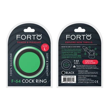 adult toys with adjustable texture settings-Forto F-64 Wide Liquid Silicone Cockring Large Black