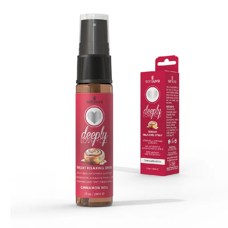 adult toys easy to charge-Sensuva Deeply Love You Throat Relaxing Spray Cinnamon Roll 1 oz.