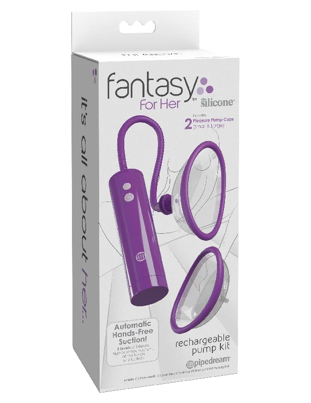 adult toys with wireless design finish-Fantasy for Her Rechargeable Pleasure Pump Kit -  Purple