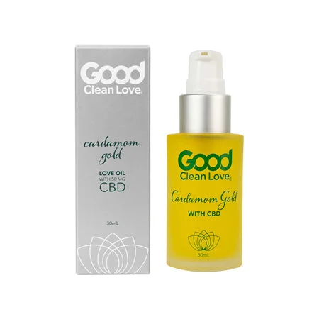 adult toys with textured material design-Good Clean Love Cardamom Gold CBD Love Oil 1 oz.